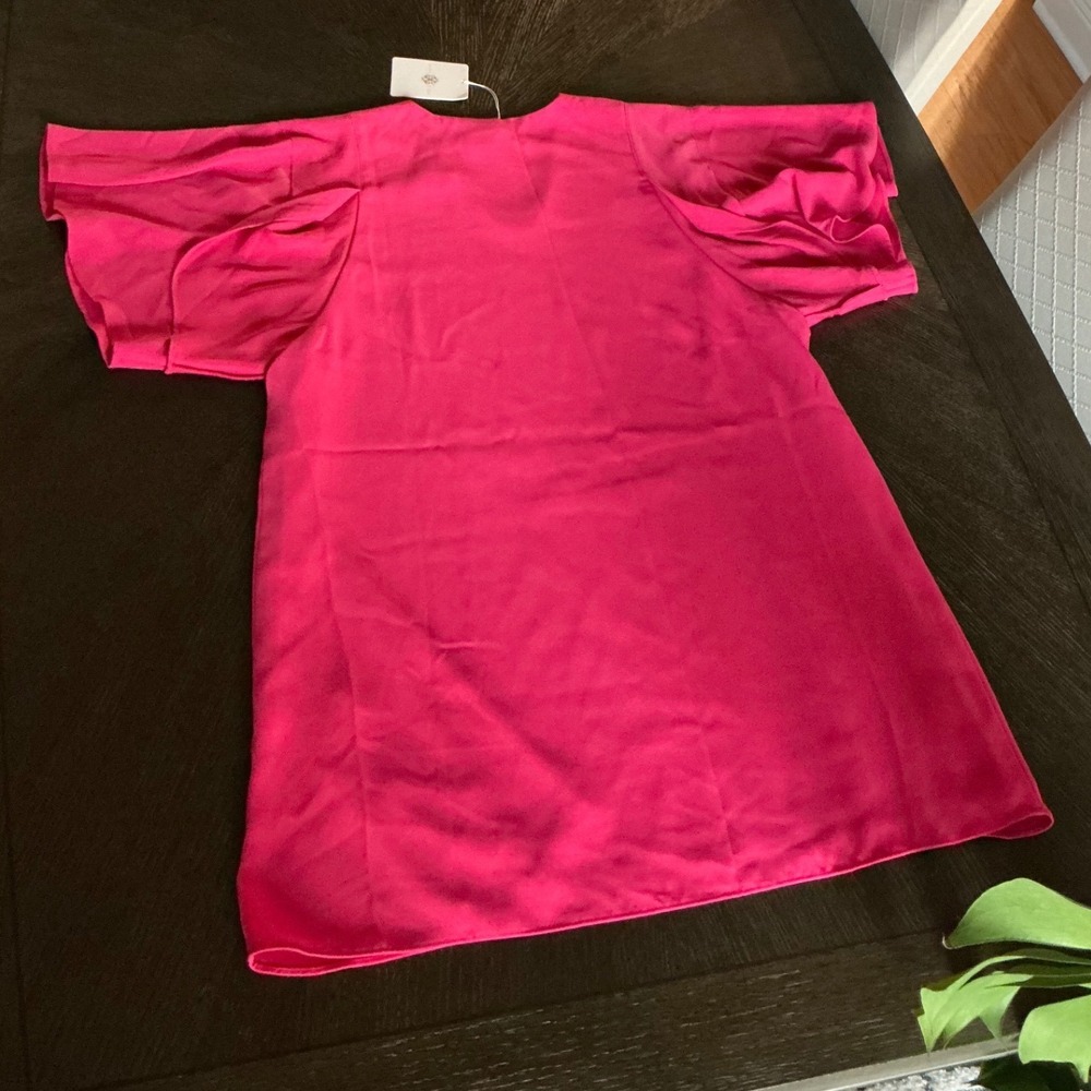 Anna Cate Blair Short Dress XL Beet Pink Flutter Sleeve Shift NWT MSRP $208 - Picture 11 of 11